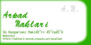 arpad maklari business card